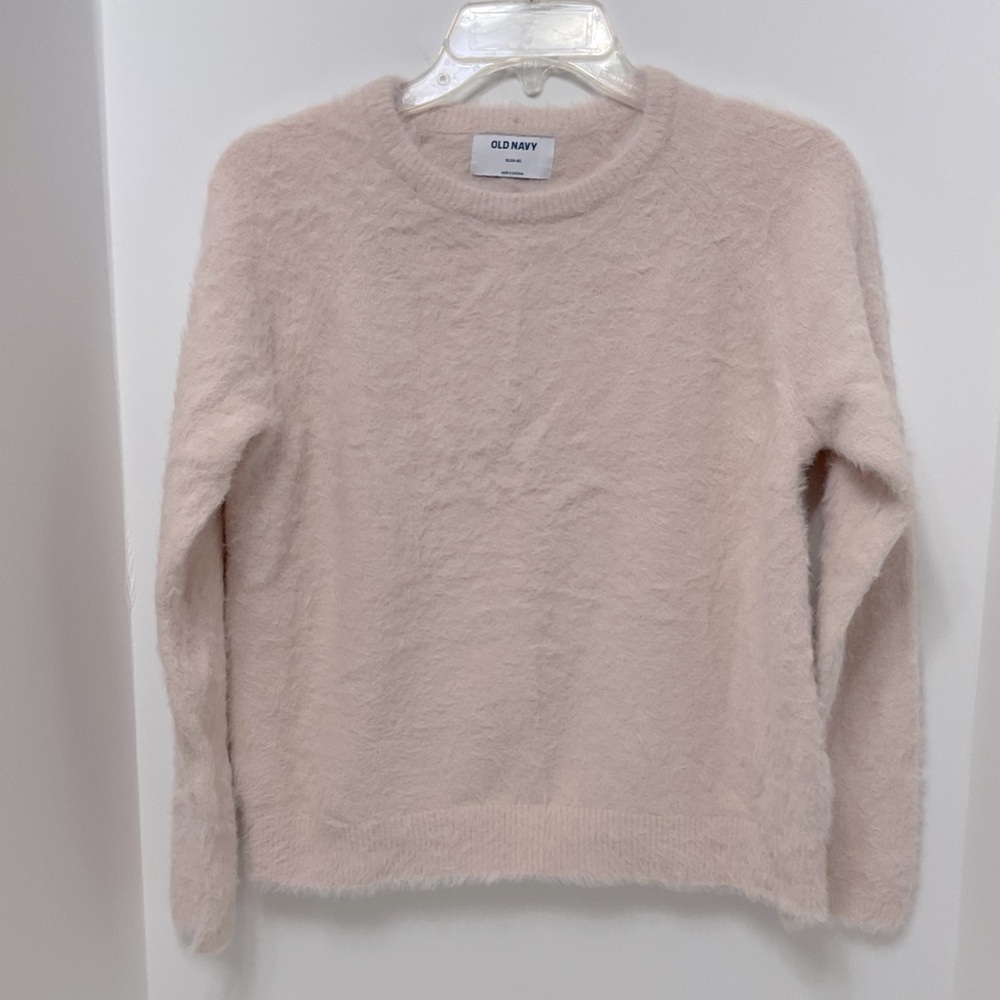 GIRLS OLD NAVY FLUFFY PINK SWEATER - SZ XL 14-16